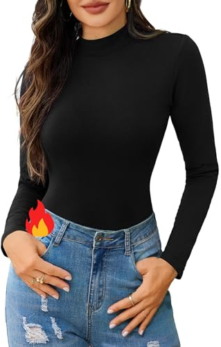 Gyabnw Camiseta Térmica Cuello Alto Manga Larga Camiseta Slim Fit Basica Termica Top Otoño/Invierno Ropa Interior Jersey Elegante Casual Suave Suéter