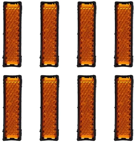 8PCS Réflecteurs de Pédale Orange Vélo Catadioptre, Réflecteurs Robustes avec Vis, Écrous, Rondelles et Plaques Métal, Sécurité Renforcée pour Vélo Route, Enfant, VTT, Singlespeed