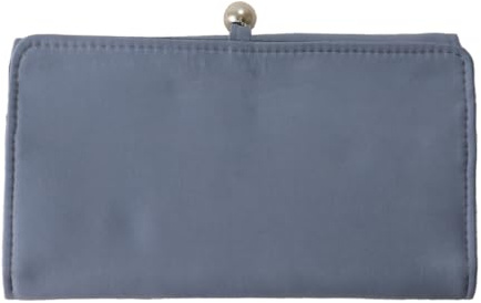 Enwye Pochette à bijoux légère et de grande capacité pour boucles d'oreilles et bagues, doublure en polaire douce bleu clair, étui extensible avec boucle en perle