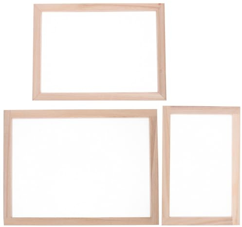 HOODANCOS 3 Moldes de Madera para Hacer Papel con Malla Resistente Tamaños 20X30 CM 25X34 CM y 30X40 CM Marco para Fabricación Artesanal de Papel Reciclado Manualidades y Flores