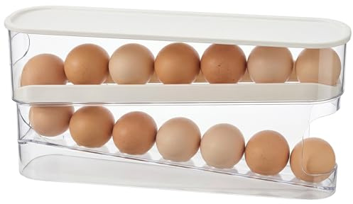 2 Tier Egg Holder Fridge, Storage Egg Box Fridge, 30.3x8.5x14.2 cm