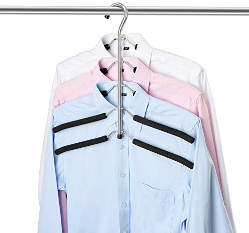 Kleiderbügel, Metall Kleiderbügel Multi-Felsen 5 in 1 Multiplayer Eva Schwamm Anti-Rutsch Platzsparende für Erwachsene Jeans Shirts Hosen Mäntel