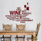 QIANGTOU Wein Bar Flasche Glas Restaurant Worte Vinyl Wandtattoo Wandaufkleber Wohnkultur Küche Moderne Bar Dekoration Tapete 75x99cm