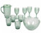 Cambridge COMBO-7986A Fete Serving Set - with Jug, Tumblers, Wine Glasses, and Bowl, Diamond Design, 10 Piece Set, BPA Free Plastic Cups for Outdoor Use, Parties, Holiday Homes & Camping, Green
