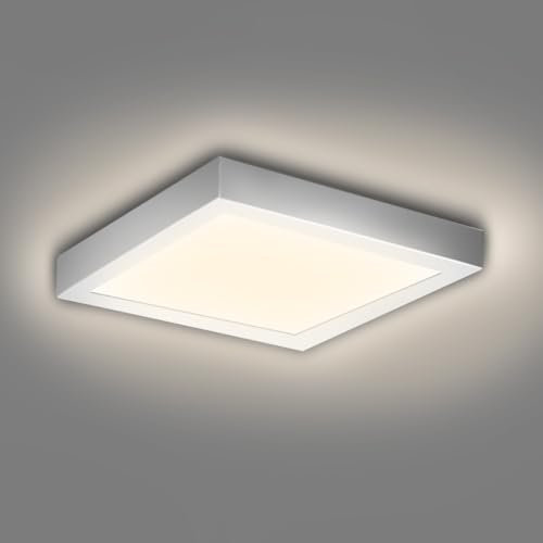 EXTRASTAR Plafoniera LED Soffitto Quadrata 12W, Lampada da Soffitto LED Moderno 3000K 1320LM Plafoniera Bagno Plafoniere da Ufficio Luce Soffitto per Camera da Letto Cucina Soggiorno Balcon