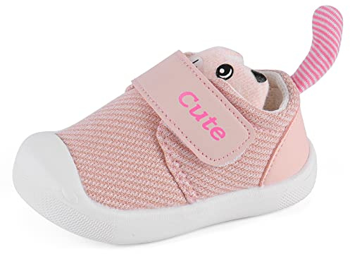 MK MATT KEELY Scarpe Neonata Scarpine Primi Passi Bambino Traspirante con Suole Gomma Antiscivolo,Rosa,EU 20(CN 17)