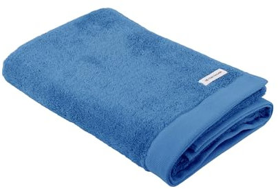 TOM TAILOR Duschtuch, 70x140 cm, 100% Baumwolle/ Frottier, mit zwei Aufhängern und Label mit Logo, COLOR BATH TOWEL Blau (Cool Blue)