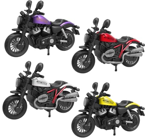 Moto Giocattolo,4 pezzi Tirare Indietro la Motocicletta,Motocicletta in Lega,Simulazione Moto Giocattolo Per Giochi Educativi Per Bambini, Ragazzi E Ragazze, Regalo Per Feste Di Compleanno