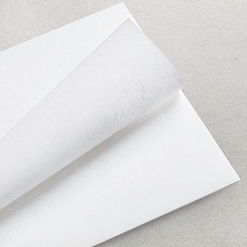Kozo Studio - Premium Unryu Rice Paper for Decoupage (40 Sheets) | Mulberry Washi Paper Napkins for Printmaking and Creative DIY Crafts