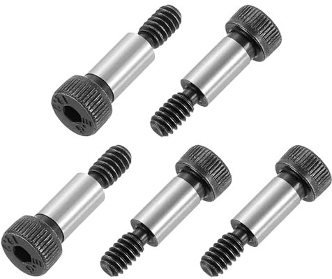 QUARKZMAN Tornillos De Cabeza Hexagonal Con Hombro De Acero Aleado, Longitud Del Hombro 1/2, Diámetro Del Hombro 1/4, Roscado #10-24, 5 Piezas