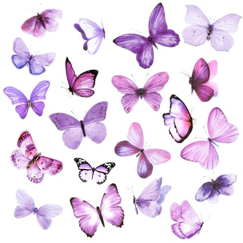Apausvcm 40 Stück Schmetterling Aufkleber Abziehbilder,Scrapbooking Schmetterlinge Aufkleber,Schmetterlinge Deko,Schmetterling Wandaufkleber,für Tagebücher Laptop Gepäck Wand Handyhülle DIY Deko