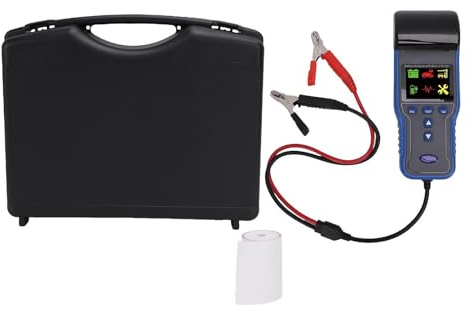 Fafeicy Testeur de Batterie de Voiture 12 V 24 V, Reconnaissance Automatique, Testeur de Charge de Batterie Intelligent, Analyseur avec Imprimante pour Véhicule Camion Moto Bateau