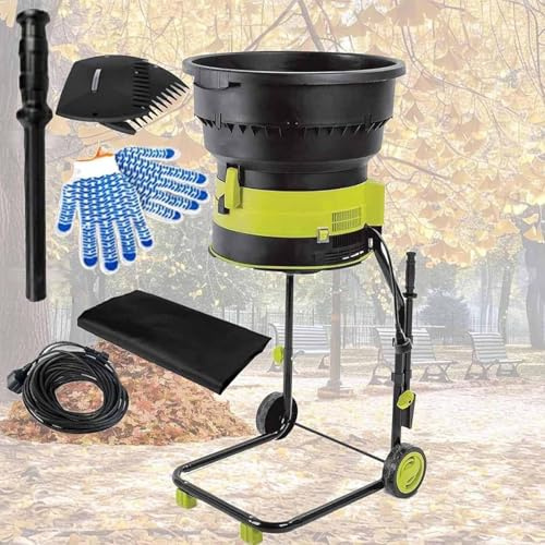 KVTNCB 2500W 8000RPM Electric Leaf Mulcher Compost Shredder, Garden Leaf Crusher with 20 Cutting Lines, 17:1 Reduction Ratio, Electric Chipper, for Yard Cleanup, Composting Powercord×60m