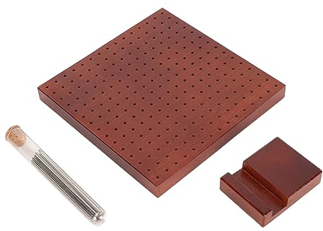 Haofy Planche de Blocage de Tricot en Bois de qualité Supérieure pour Carrés de Grand-mère, Tapis de Tricot Durable avec Grande Base, 19,5 X 19,5 Cm, Outil de Bricolage Domestique