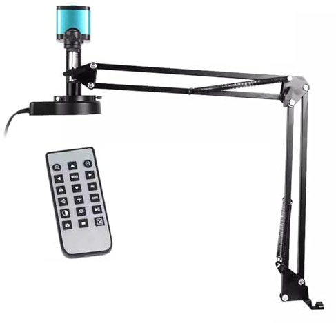 Lödningsmikroskop, digitalt mikroskop med 4K 16MP Ultra HD-kamera och LED-ringlampa, fjärrkontroll, videoinspelning stöd för lödning och observation