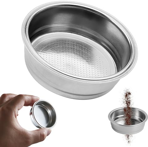 Filtro caffè 51mm Acciaio Inox Riutilizzabile Compatibile Espresso Macchina, Filtro in Acciaio Inox Lavabile per casa Bar caffetteria