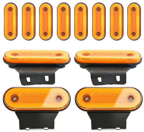 Seruno X 12 PCS Luce Laterale LED Ambra, Luci Laterali per Rimorchio,Luci di Ingombro 12V/24V per Camion, Rimorchio, Camper, Autocarro,Van Camper,Caravan,Lampade di Posizione Anteriore e Posterior