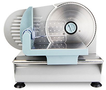 Cortafiambres de Acero Inoxidable,Máquina Cortadora de Cslidad Eléctrica Multifunción en el Hogar,Cortadora de Rebanadas de Pan para Cortes de Carne Congelada 220V,Color Plateado