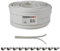 Premium X 50m Sat Koaxial Kabel 90dB Twin Mini 2x 4mm Weiß Antennenkabel extra dünn 4K inkl. 10x F-Stecker (0,52EUR/M)