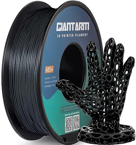 GIANTARM ABS+ Filament 1.75mm, 3D Drucker Filament 1KG 1 Spule, Durchmessertoleranz +/- 0.02mm, ABS Schwarz