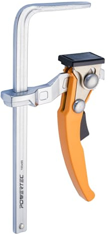 POWERTEC 71408 Quick Release Ratcheting Table Clamp for MFT and Guide Rail System, 7” (178mm)