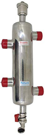 Separatore compensatore idraulico multifunzionale inox per distributore collettore riscaldamento a pavimento radiatore 3/4 1 1-1/4 1-1/2 pollice (3/4 pollice)
