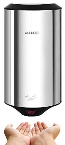 AIKE Air Focus Compact Hand Dryer UL Listed 120V 1350W Polished Stainless Steel Finish