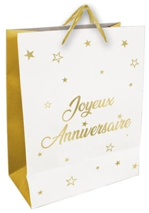 SV SURPRISEZ-VOUS - Sac Cadeau Carton Anniversaire 30X40CM Or