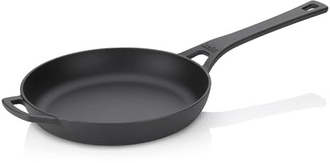 kela Gusseisen Bratpfanne 28 cm CALIDO, Bratpfanne Induktion, emailliert, Induktionspfanne, hitzebeständig bis 300°C, schwarz