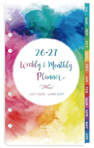 Planner Refills 2026-2027 - Planner Inserts, 2026-2027 Weekly and Monthly Calendar from Jul. 2026 - Jun. 2027, 3.75 x 6.75 inch, 6 Holes