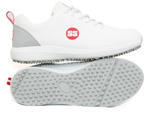 SS White Edition Cricket Shoe (Color: White & Grey, Size: UK11/ US12/ EU45) | for Mens & Boys | Material: Polyurethane (PU) | Lightweight And Durable Long Lasting Performance