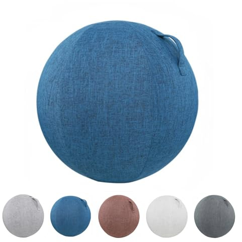 PiLtaR Housse Ballon Gym 65cm, Bleu, 1 Pièce - Ballon de Fitness, Anti-saleté, Durable, Antidérapant