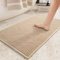 COLOR&GEOMETRY Ultraweicher Badteppiche rutschfest Waschbar, 44 x 120 cm Chenille Absorbierende Badvorleger Badezimmerteppich Schnelltrocknend, Beige Badematte für Badezimmer, Dusche, Badewanne