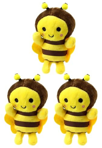 SAFIGLE 3 Stück Plüsch Bienenanhänger：Mini-gelbe Bienenspielzeug Flauschiger Stofftiere Ausgestopfte Biene Spielzeuge Ornament Füllung Pp Baumwolle，Perfekt Als Schlüsselanhänger Oder Dekoration