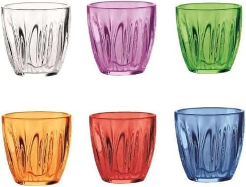 Set 6 Bicchieri Vino Acqua Aqua Compatibile con Guzzini 20055952 Multicolore Trasparente Plastica 350ml