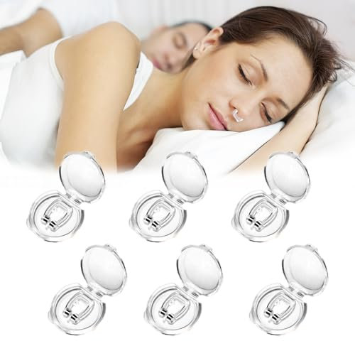 Schnarchstopper Anti Schnarch, 6 PCS Anti Schnarch Magnet NasenClip, Schnarchen Stopper Nasenklammer Nasendilatator Verhindern Effektiv Schnarchen, Schlafapnoe & Schweres Atmen