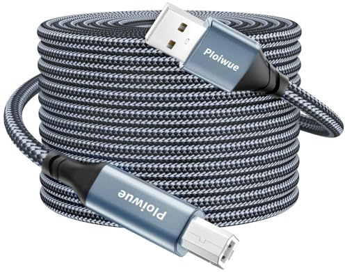 Cavo stampante USB 2.0 4M USB A a USB B Cavo USB 2.0 Tipo B Scanner ad alta velocità compatibile con Lexmark Dell HP Canon Epson Xerox Brother DAC e altro ancora (grigio)
