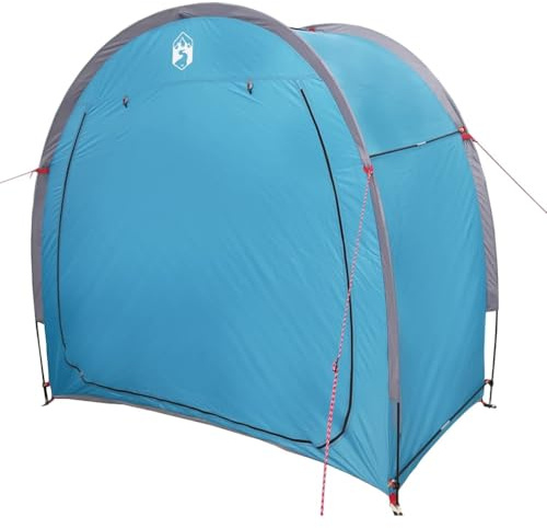 vidaXL Tienda de Almacenamiento para Bicicletas de Camping Resistente en Azul de | Diseño Impermeable y Transpirable. Se Arma fácil con Cierre de Cremallera, Ideal para Usar al Aire Libre en Verano.