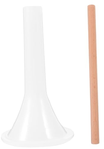 DECOMELODY Sausage Stuffer Funnel Plastic Sausage Filling Tool with Wood Stick Manual Kitchen Meat Filler for Home and Portable