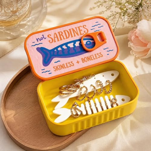 Sardine Smyckeskrin för Kvinnor, Sardine Box Resesmyckesfodral