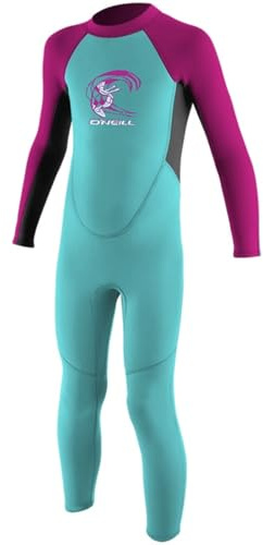 O'NEILL Unisex Child Toddler Reactor-2 2mm Back Zip Full Wetsuits, Light Aqua/Graphite/Berry, 6 US