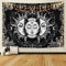 LOMOHOO Tapisserie de Tarot Soleil et Lune Tapisserie psychédélique Noir Céleste Tenture Tapisseries murales Hippie Bohémien Mandala Indien (A-Sun and Moon, L/148cmx200cm)