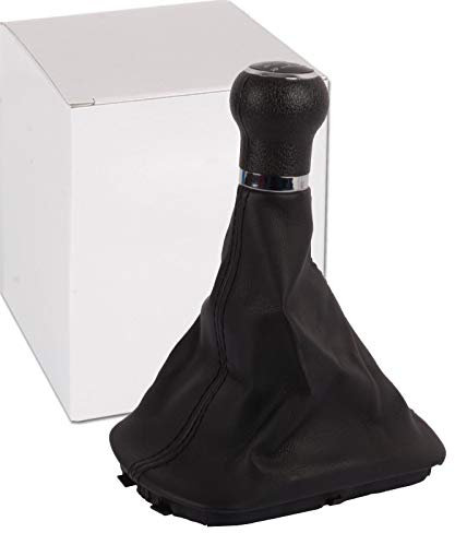 NTY 5-Gang Schaltknauf Schaltsack Schaltmanschette Schwarz Chrom für Passat 3BG