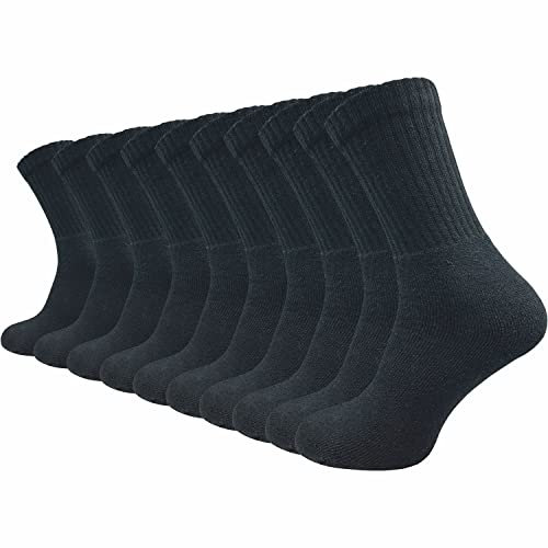 GAWILO Army- und Jagdsocken Herren & Damen (10 Paar) | Arbeitssocken mit verstärktem Frotteefuß | Freizeitsocken mit Komfortbund (43-46, schwarz)