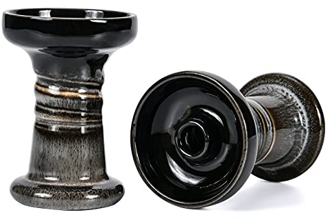 Phunnel Cabezal Cazoleta para Cachimba – Kitosun Mars Shisha Cabeza Phunnel Bowl Cuenco de Arcilla con Esmalte para todos los sabores como tangiers lavo y darkside 12-14 gramos (Mars-Blanco y Negro)