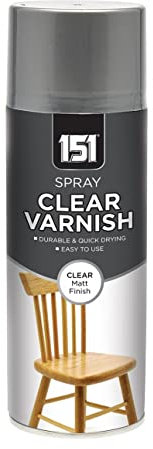 Swiss Signature 1 x 151 All Purpose Matt Varnish Spray Paint 400ml / 1x Pair of Disposable Gloves for Exterior Interior Aerosol Can, Wood Colour with Smooth and Durable Finish