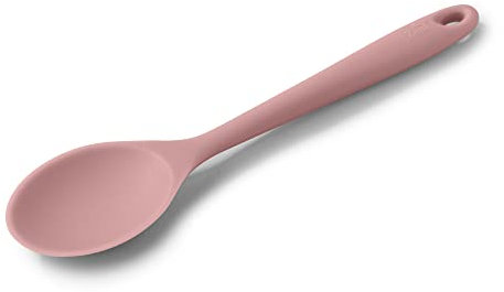 Zeal Silicone Non-Stick Kitchen Cooking Spoon, Heat-Resistant Perfect for Stirring, Serving, Scooping, Baking and Mixing, 28cm, Rose Pink