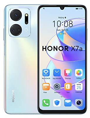 HONOR X7a Mobile Phone Unlocked, 6.74-Inch 90Hz Fullview Display, 50MP Quad Camera with 5330 mAh Battery, 4 GB+128 GB, Android 12 Titanium Silver