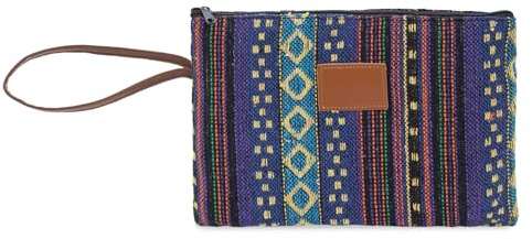 Beauty case stampato donna con cerniera. Borsa cosmetica. Beauty case giovanile per trucco da viaggio, Necessaire Blu, Trousse
