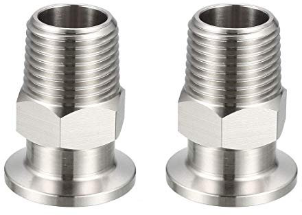 XYWHPGV Sanitär-Rohrfitting 1/2 PT Außengewinde auf 1,18 Ferrule Edelstahl-Klemmfitting, Packung mit 2(98747 758a8 ffdc6 9cdfe 0238b 293ba